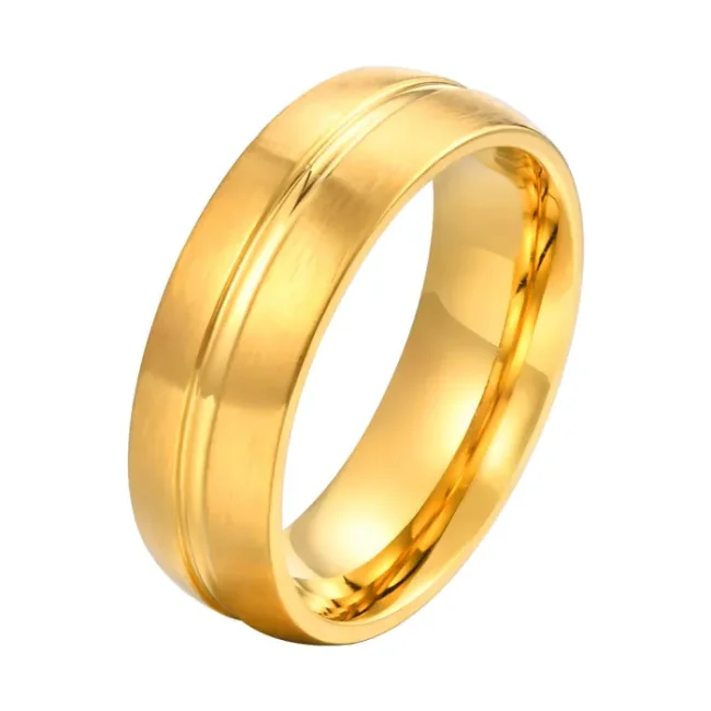 Wholesale Personalized 6mm Stainless Steel Grooved Ring