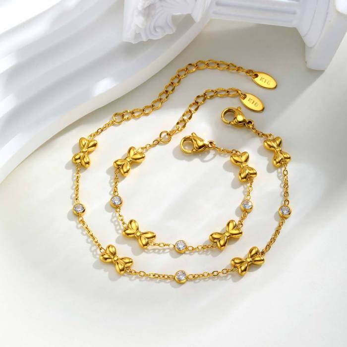 Wholesale Stainless Steel Ribbon Zirconia Bracelet