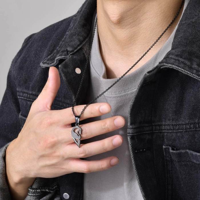 Wholesale Stainless Steel Heart Couple Swan Pendant