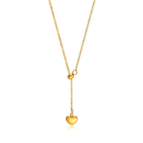 Wholesale Stainless Steel Y Shape Drop Heart Necklace