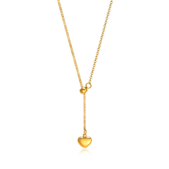 Wholesale Stainless Steel Y Shape Drop Heart Necklace