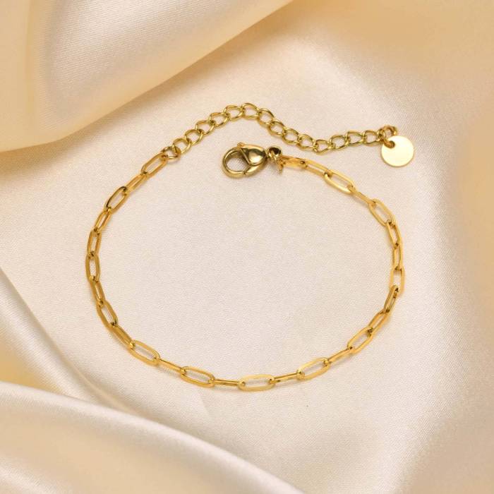 Wholesale Stainless Steel Paperclip Link Chain Bracelet