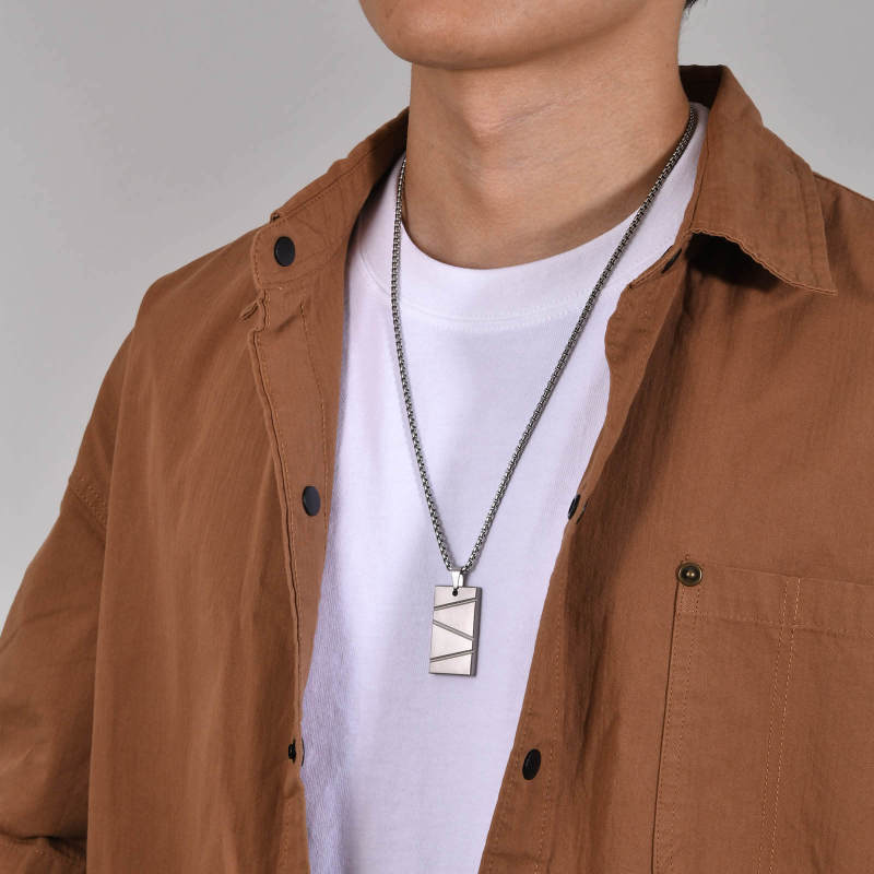 Wholesale Stainless Steel Geometric Design Dog Tag Pendant