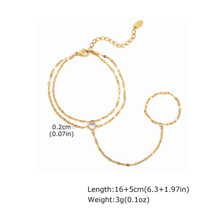 Wholesale Stainless Steel Double Layer Ring Bracelet