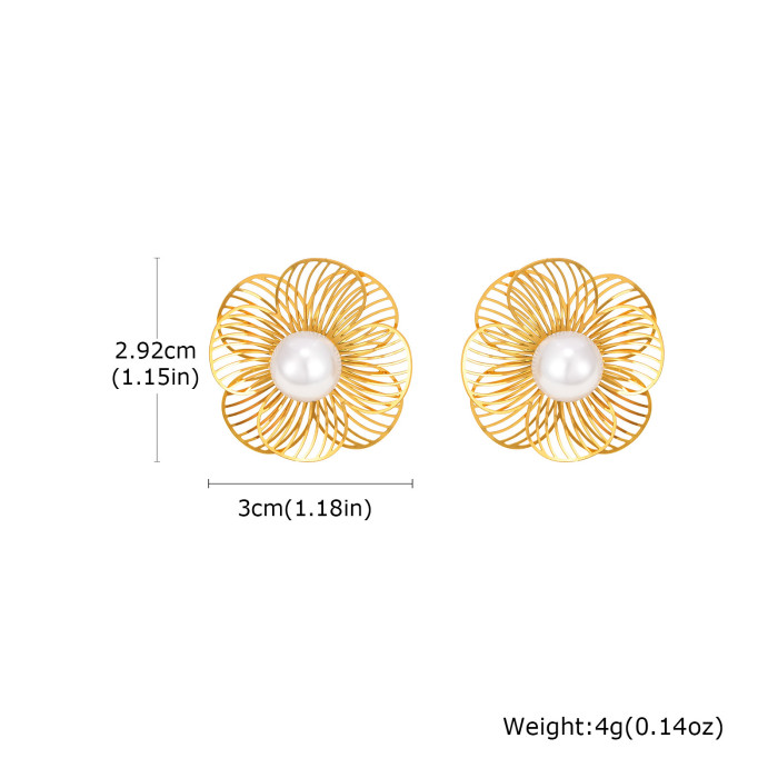 Wholesale Stainless Steel Butterfly Flower Earrings
