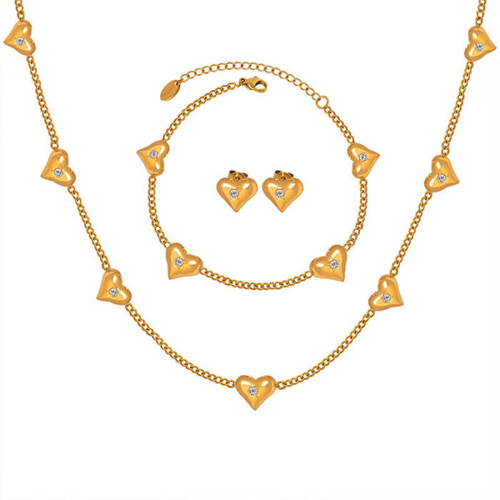 Wholesale Stainless Steel Heart Jewelry Set