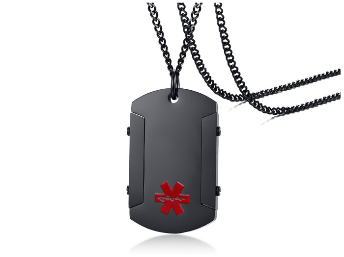 Wholesale Stainless Steel Personalized Black Medical Dog Tag