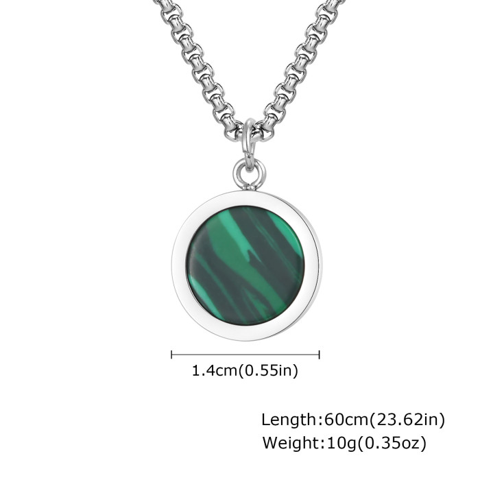Wholesale Stainless Steel Simple Coin Pendant with Enamel