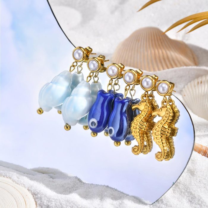 Wholesale Stainless Steel Sea Creature Earring