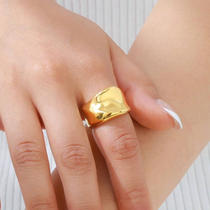 Wholesale Stainless Steel Glossy Gold Ring