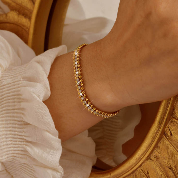 Wholesale Stainless Steel Sparkling Tennis Bracelet