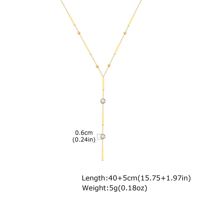 Wholesale Stainless Steel Y Shape Tassel Necklace
