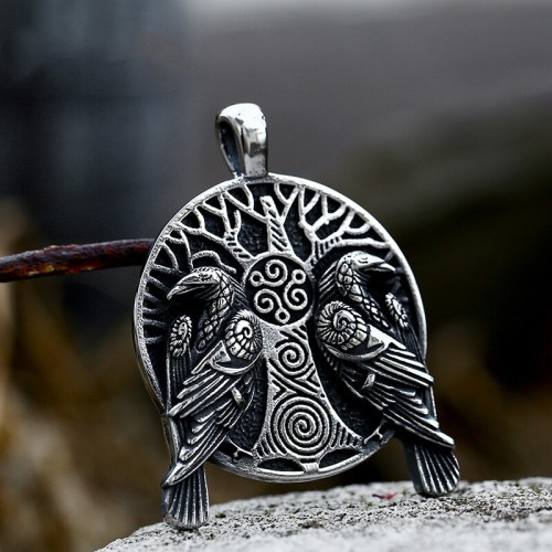 Wholesale Stainless Steel Odin's Ravens Tree Pendant