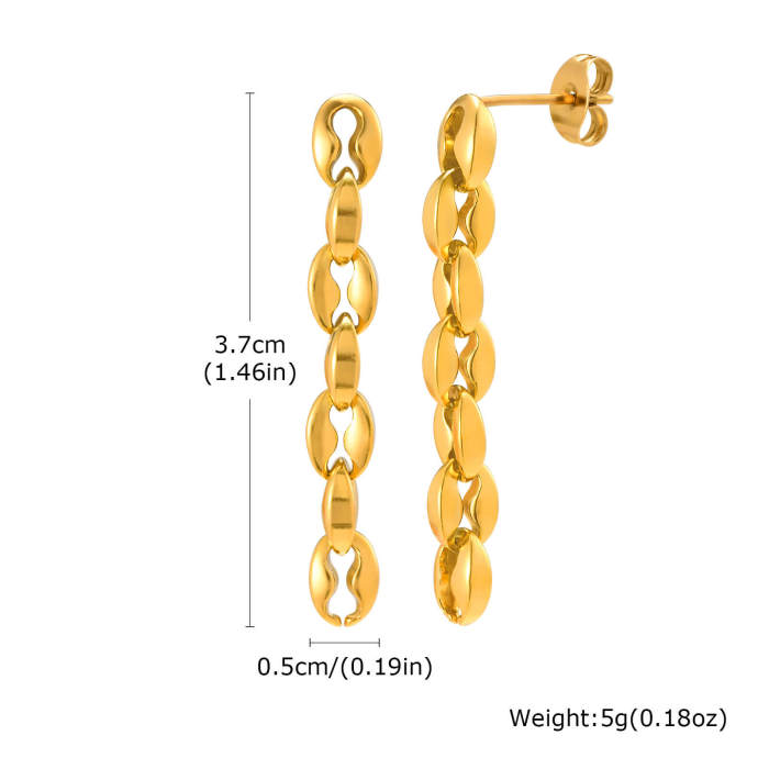 Wholesale Stainless Steel Bean Chain Earrings