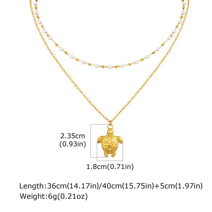 Wholesale Stainless Steel Sea Turtle Stacking Necklace