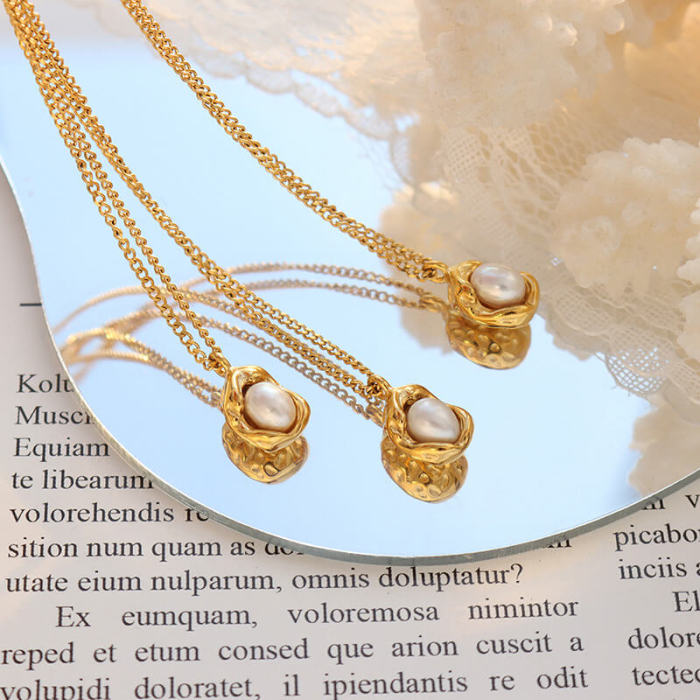 Wholesale Stainless Steel Nest Pearl Necklace for Women