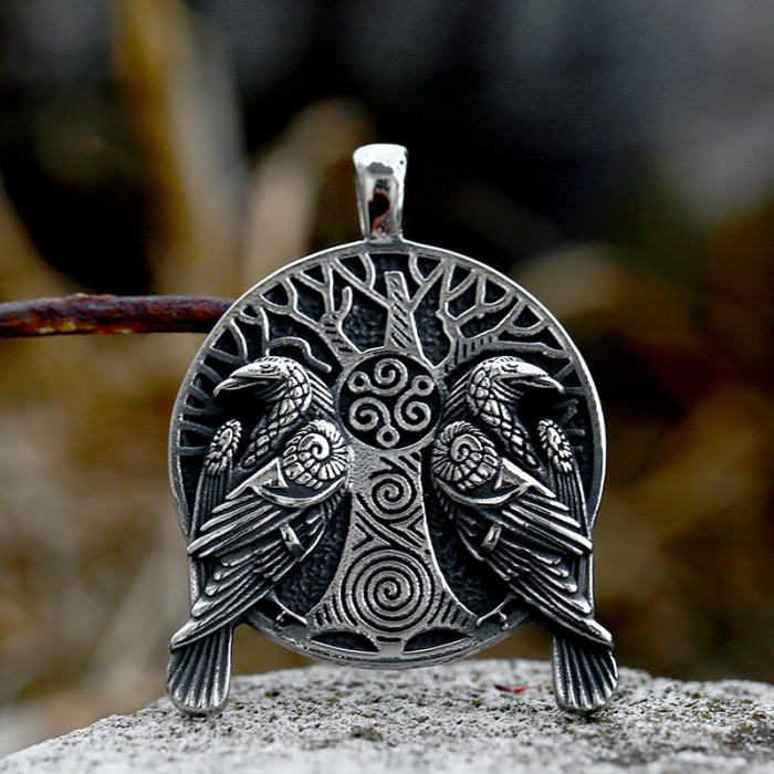 Wholesale Stainless Steel Odin's Ravens Tree Pendant