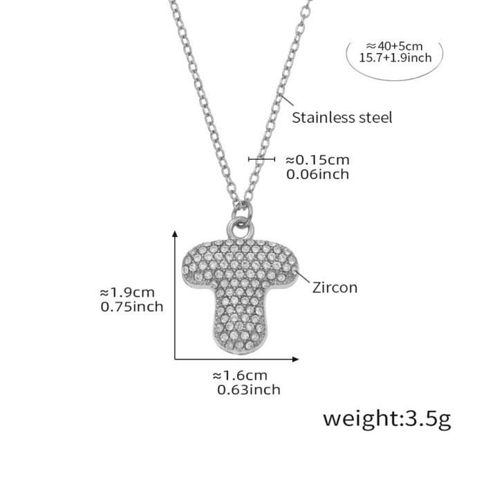 Wholesale Stainless Steel 5A CZ Initial Necklace