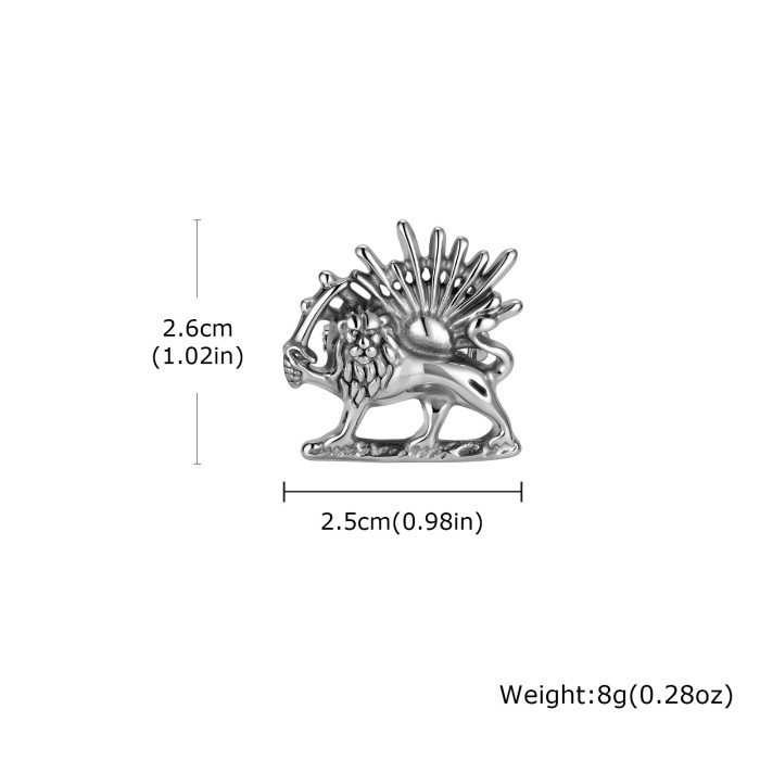 Men’s Stainless Steel Lion Pendant Necklace