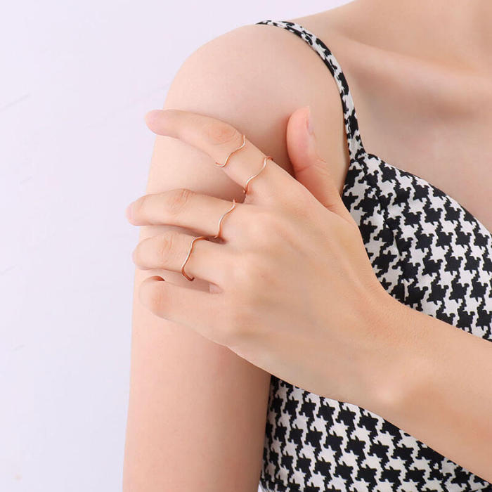 Wholesale Stainless Steel Thin Wave Ring