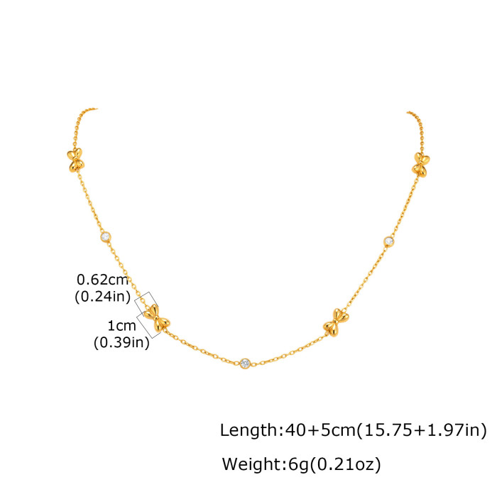 Wholesale Stainless Steel Bow Knot Necklace