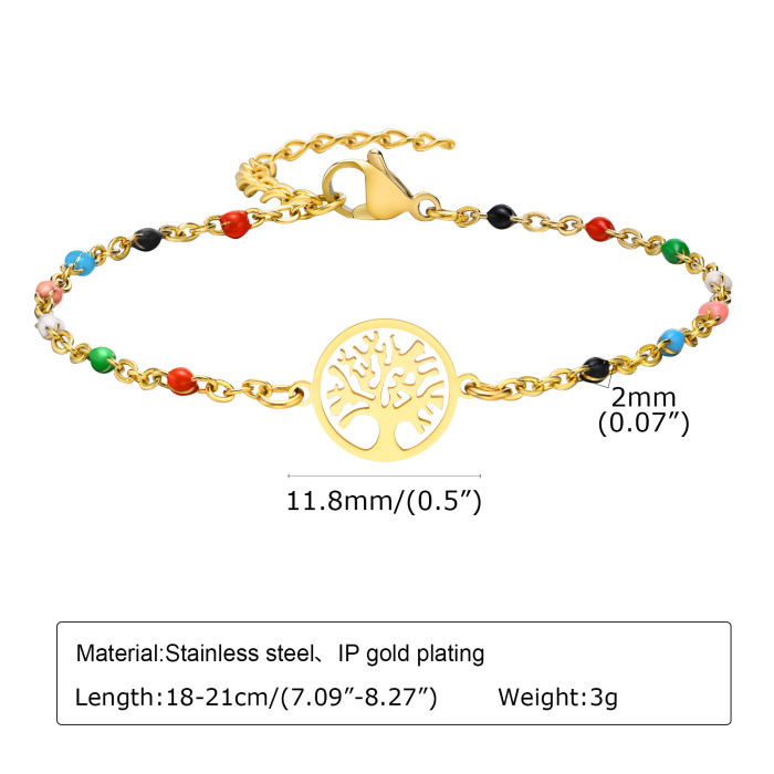 Wholesale Stainless Steel Colorful Drip Oil Bracelet