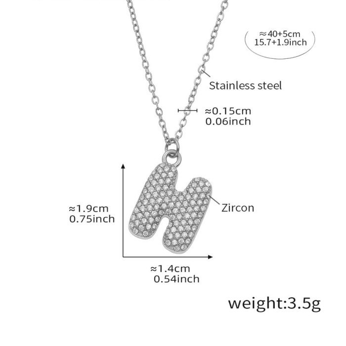 Wholesale Stainless Steel 5A CZ Initial Necklace