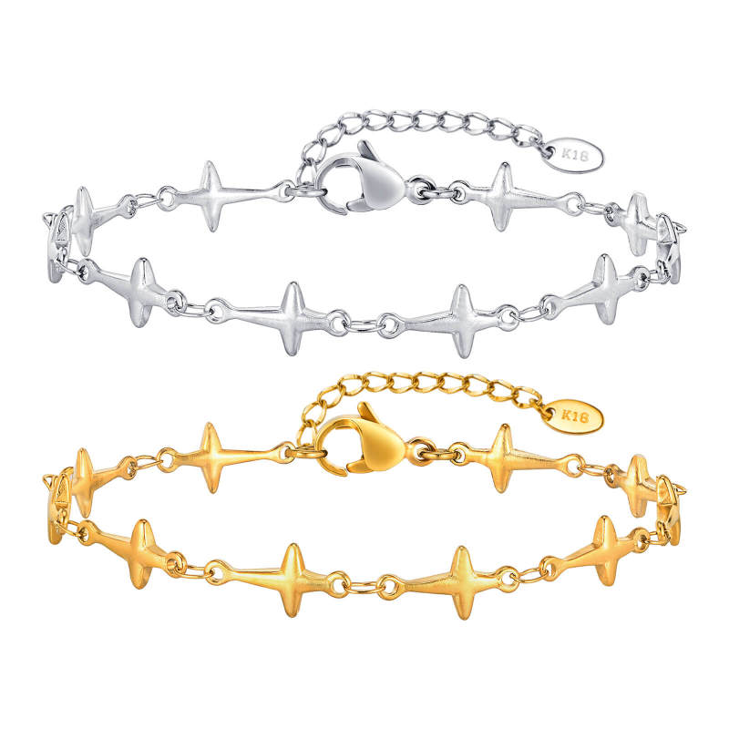 Wholesale Stainless Steel Cross Link Chain Bracelet