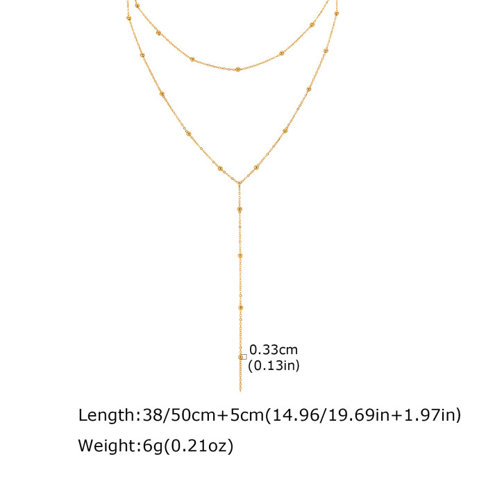 Wholesale Stainless Steel Double Layers Y Necklace
