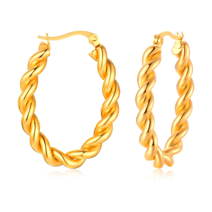 Wholesale Stainless Steel Twist Hoop Earrings