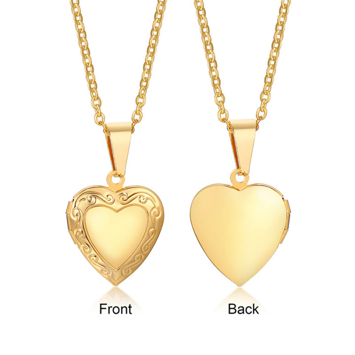Wholesale Stainless Steel Heart Shape Custom Photo Frame Pendant