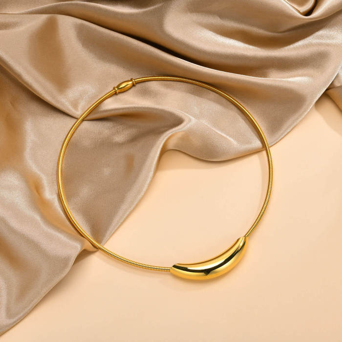 Wholesale Stainless Steel Simple Collar Choker Women Necklace