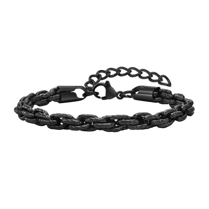 Wholesale Stainless Steel Men Rope Chain Bracelet