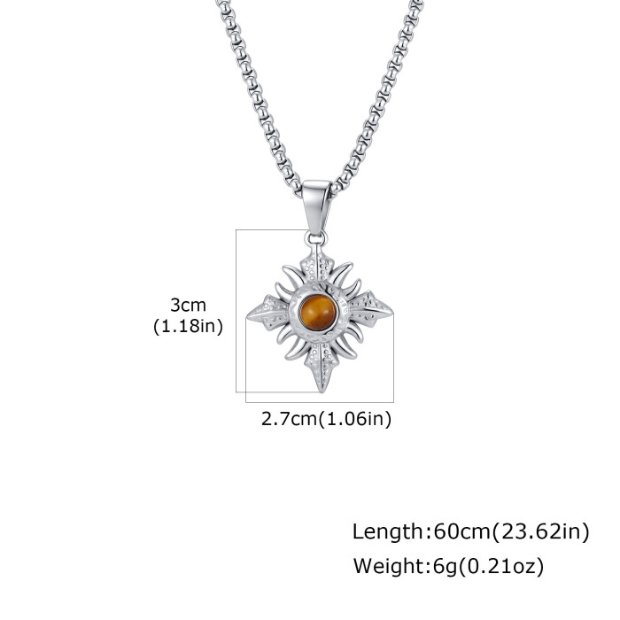 Wholesale Stainless Steel Sun Compass Pendant