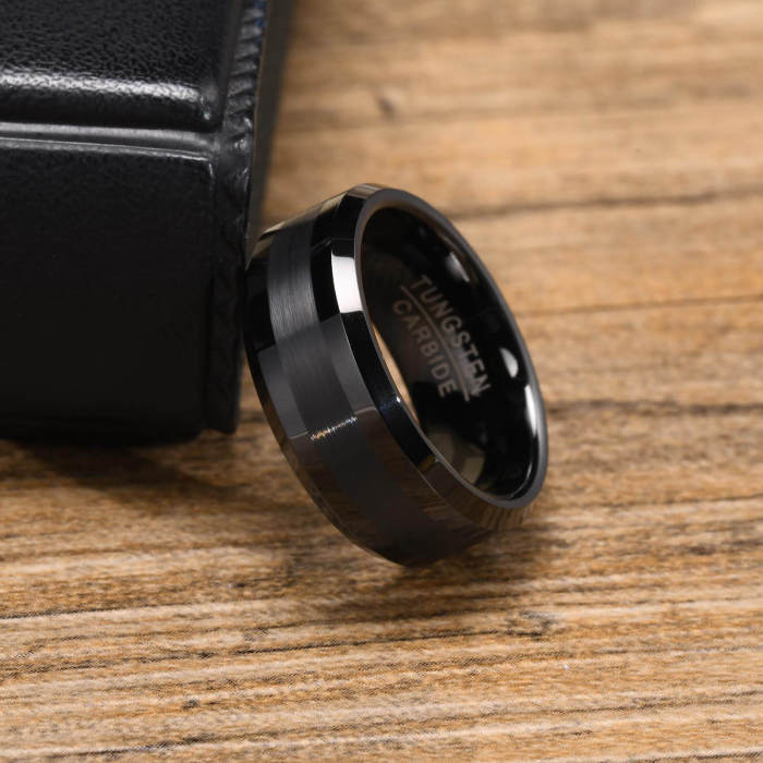 Wholesale Tungsten Men's Black Ring