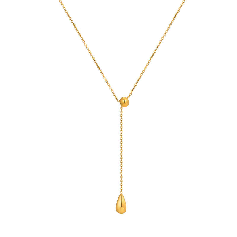 Wholesale Stainless Steel Teardrop Y Necklace