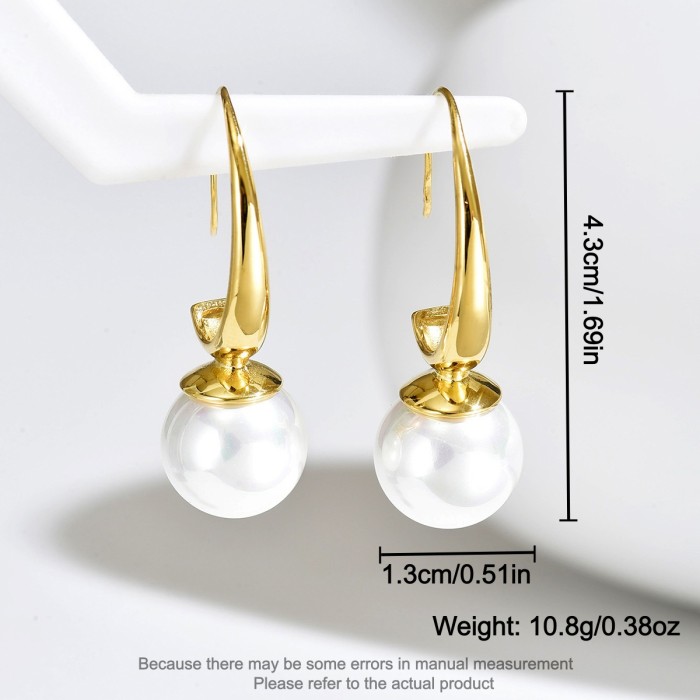 Wholesale Stainless Steel French Hook Pearl Earrings