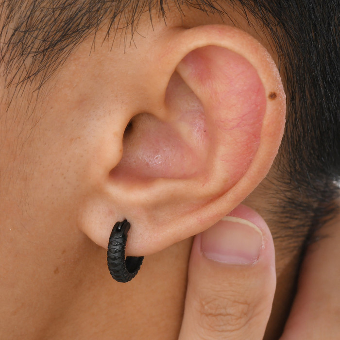 Wholesale Stainless Steel Men Huggie Earring