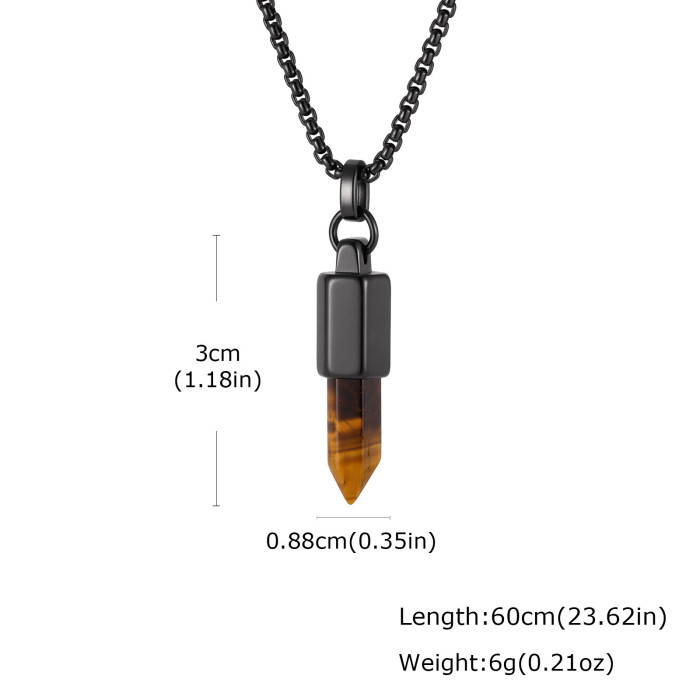 Wholesale Stainless Steel Tiger Eye Agate Pendant
