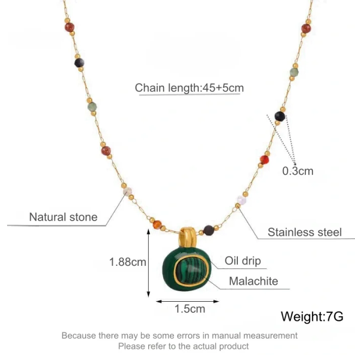 Wholesale Natural Stone Natural Stone Clavicle Malachite Necklace