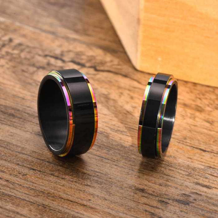 Wholesale Stainless Steel Colorful Spinner Ring