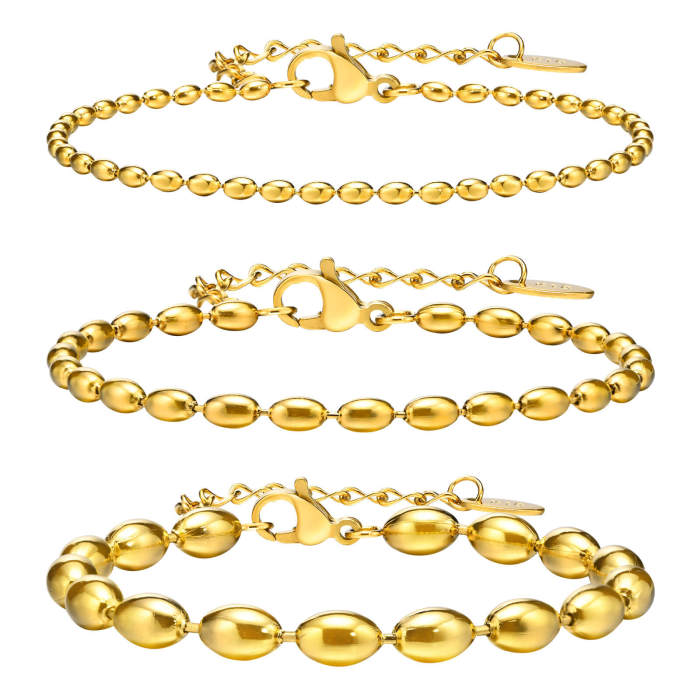 Wholesale Stainless Steel Oval Ball Chain Bracelet