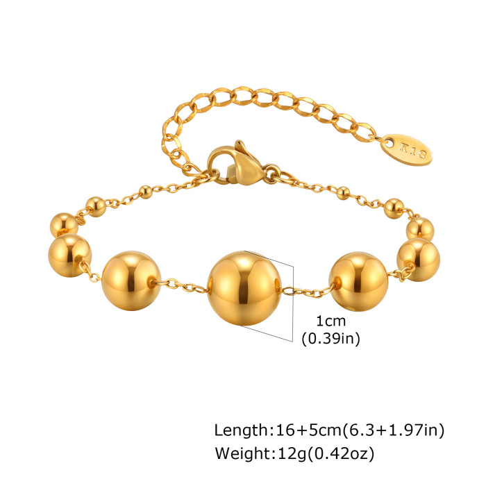 Wholesale Stainless Steel Balls Gold Necklace