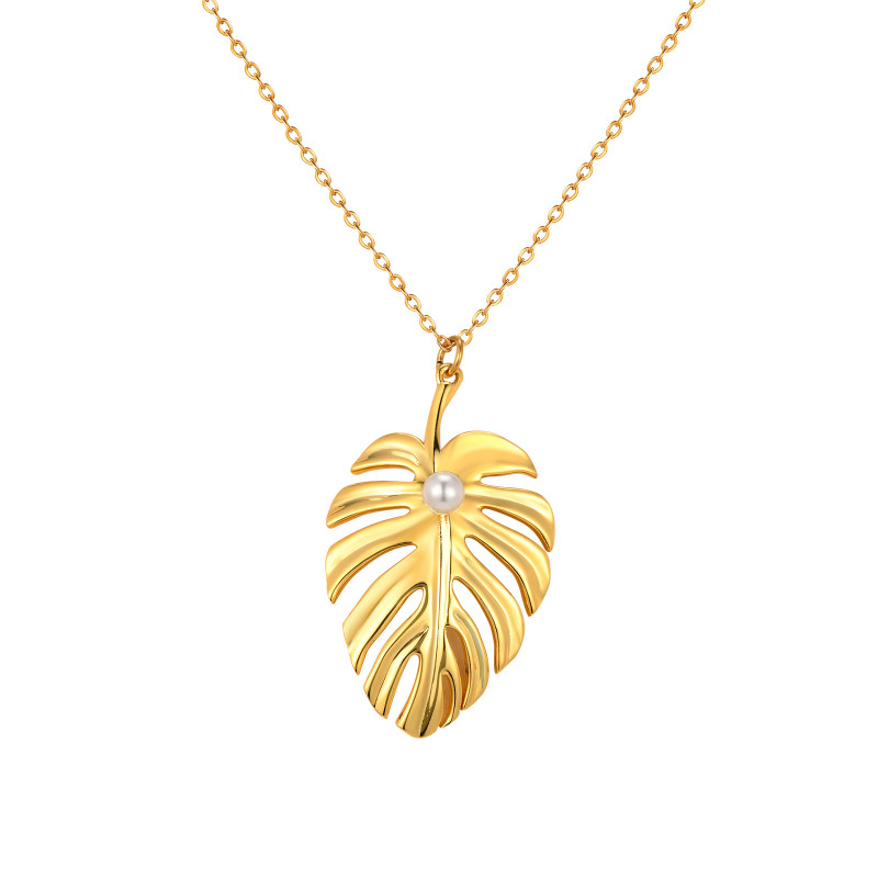 Wholesale Stainless Steel Monstera Leaf Pendant