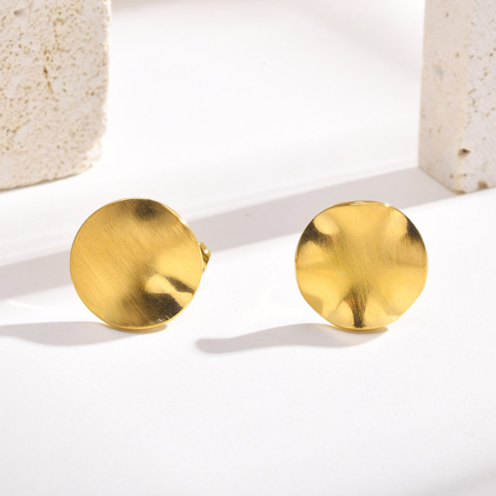 Wholesale Stainless Steel Fashion Oval Matt Earrings