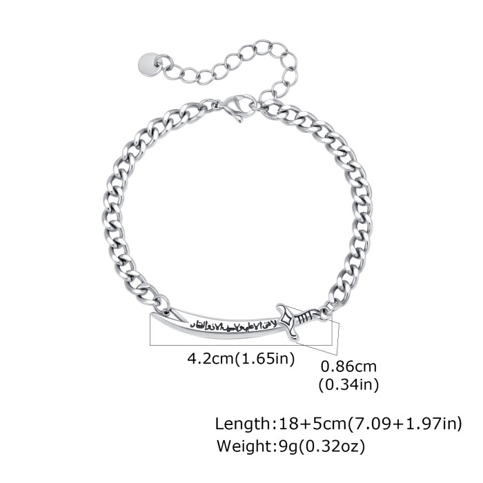 Wholesale Stainless Steel Zulfiqar Sword Bracelet