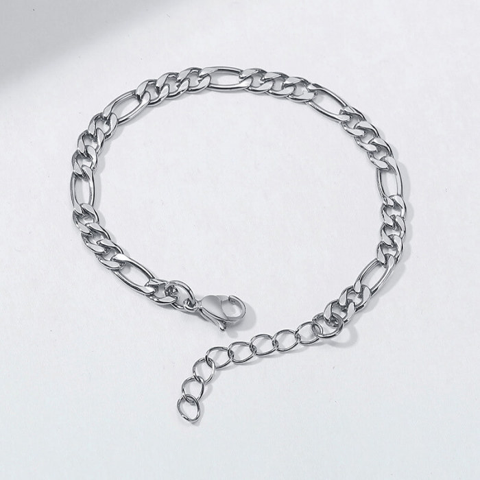 Wholesale Stainless Steel Figaro Chain Bracelet