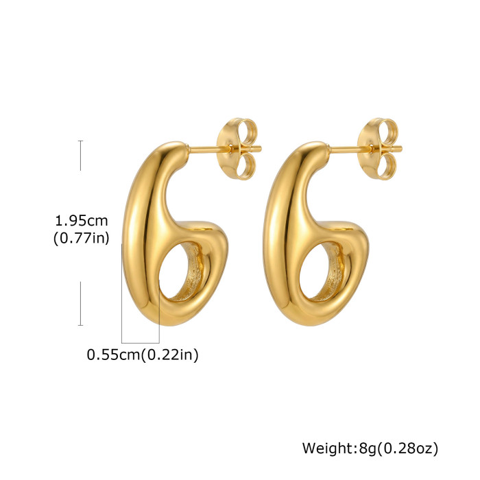 Wholesale Stainless Steel Abstract Hoop Earrings