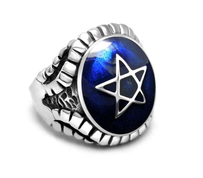 Wholesale Stainless Steel Enamel Star Rings for Men