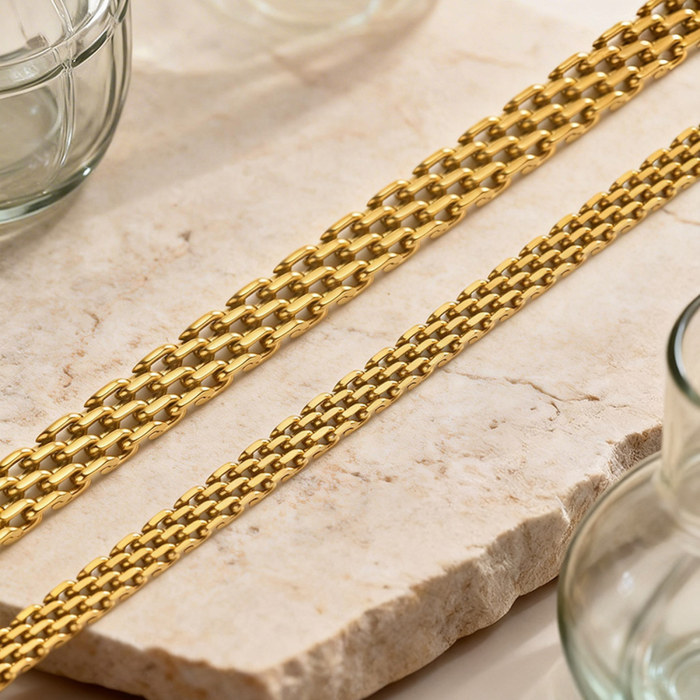 Wholesale Gold Plated Stainless Steel Mesh Chain Anklet